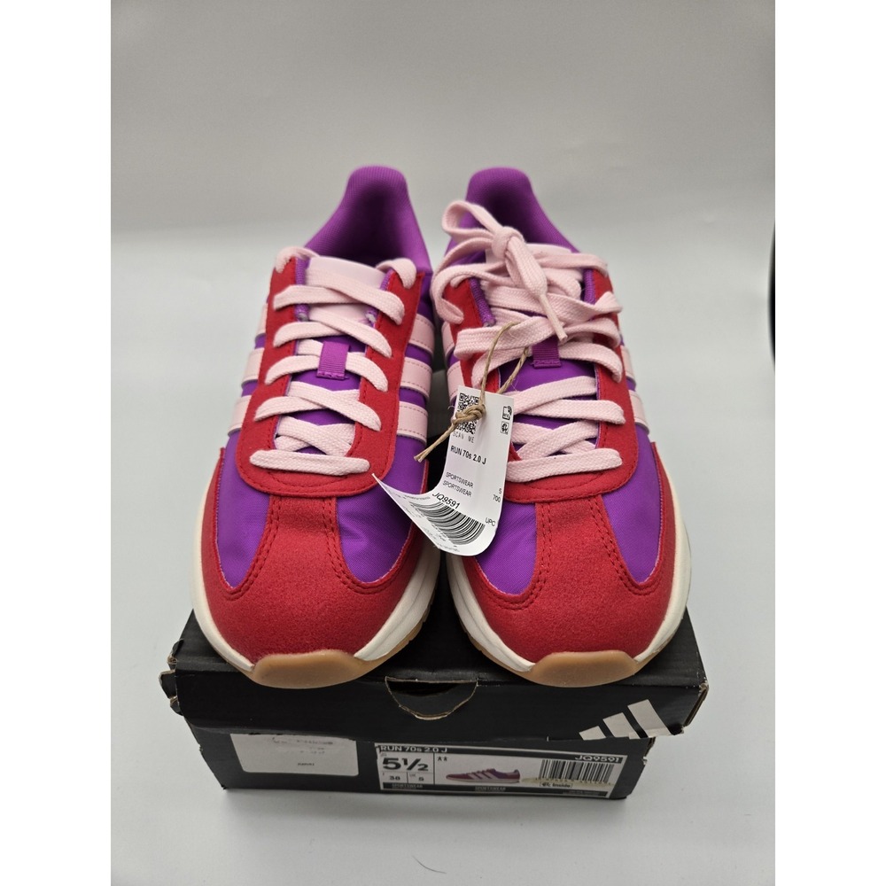 adidas Run 70s 2.0 J Unisex Kids Sneakers Purple Red Pink JQ9591 US 5.5 NWT